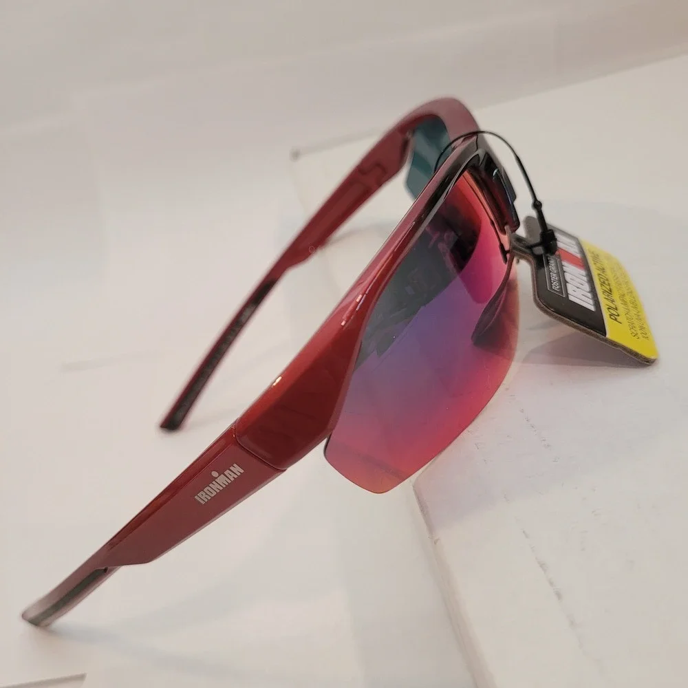 Foster Grant Ironman Sunglasses Mens‎ Polarized Active Red Mirror NS1124